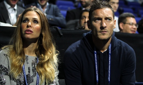 Francesco Totti of AS Roma and his wife Ilary Blasi.
