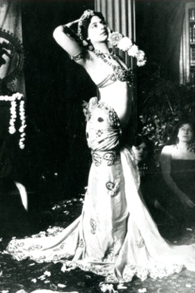 black and white portrait image of Mata Hari