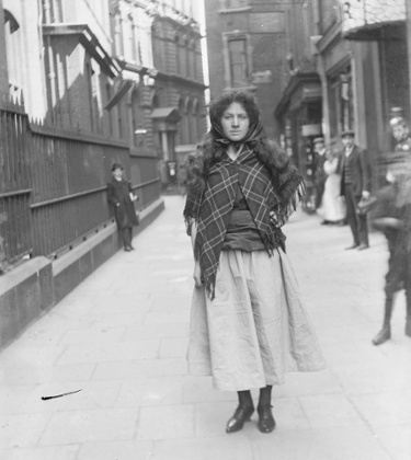 Barbara Ayrton dressed as a fisher girl in 1909.