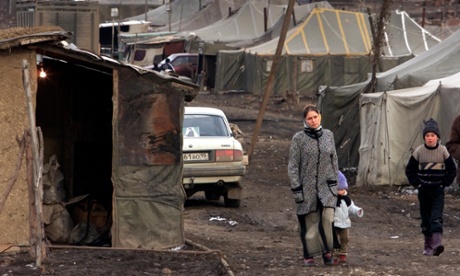 A Chechen refugee camp in Ingushetia, in 2004, amid warfare and political turmoil over Russia’s attempts to keep control of Chechnya.