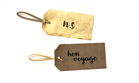 leather luggage tag