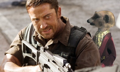 Gerard Butler with meerkat