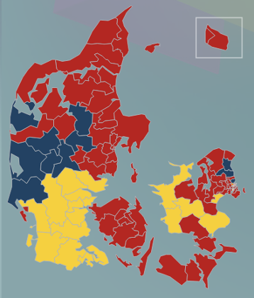 99% of the votes of Denmark have now been counted.