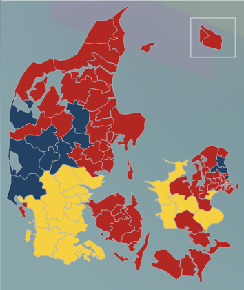 DR.DK map with 100% votes counted.