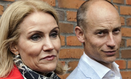 Helle Thorning-Schmidt and her husband, Stephen Kinnock arrive to the polling station at Kildevaeldsskolen in Oesterbro, Copenhagen.