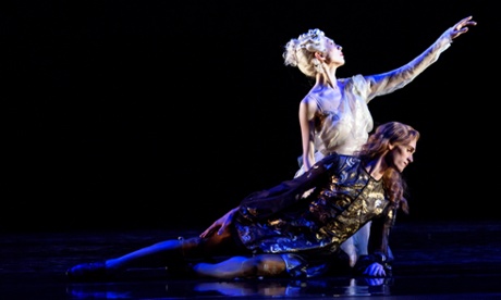 Yijing Zhang as the woman in the moon, with William Bracewell as the king.