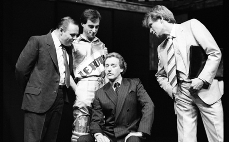 Anthony Hopkins, left, with Christopher Baines, Peter Blythe and Bill Nighy in Pravda, 1985.