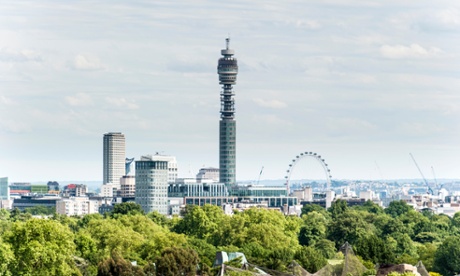 BT Tower in London skyline 