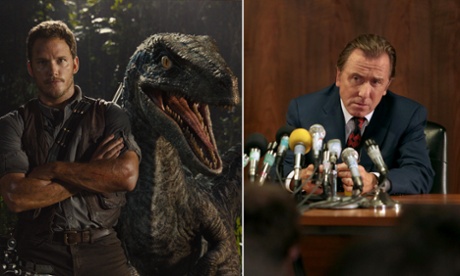 Chris Pratt in Jurassic World and Tim Roth as Sepp Blatter in United Passions