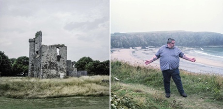 The castle at Fethard-on Sea, County Wexford where Fortune abused Patrick Bennett and Bennett in Fethard-on Sea now. Photograph: Kim Haughton