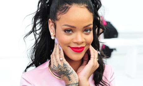Rihanna with her Maori 'hand-poked' tattoo