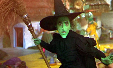 Margaret Hamilton as the Wicked Witch of the West in The Wizard of Oz.