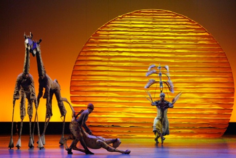The cast of The Lion King perform at the Tony awards in New York in 2008.