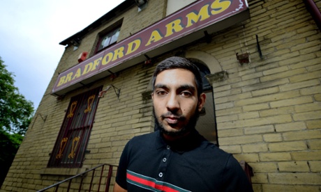 Vix Chumber outside his pub, the Bradford Arms in East Bowling.