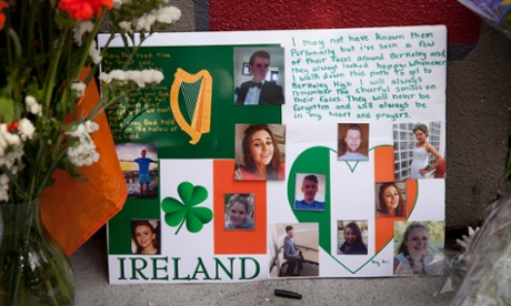 One of the many messages left near the scene of a fourth-floor balcony collapse.