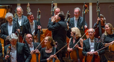 Nelsons working his way round the entire CBSO to say his goodbyes.