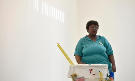 Queenie II by Duane Hanson is exhibited at the Serpentine Sackler Gallery in London.