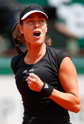 Ana Ivanovic celebrates a point.