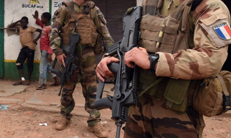French troops in Bangui, Central African Republic.