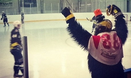 Raising the community spirit at the local Ice hockey game in Lapland, Finland