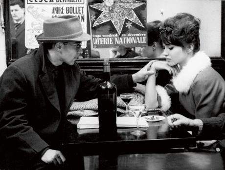 Director Jean-Luc Godard with Anna Karina filming Une Femme est une femme, 1960.