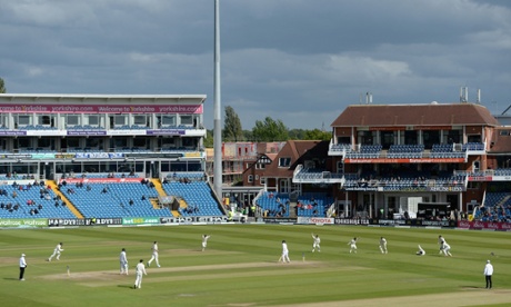 Mark Wood is caught at slip by Mark Craig.