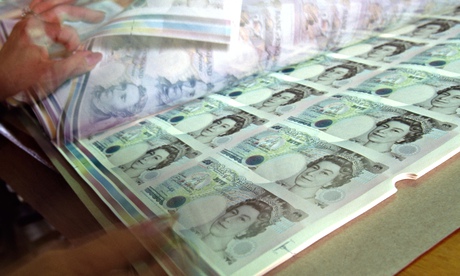 Newly printed £5 notes