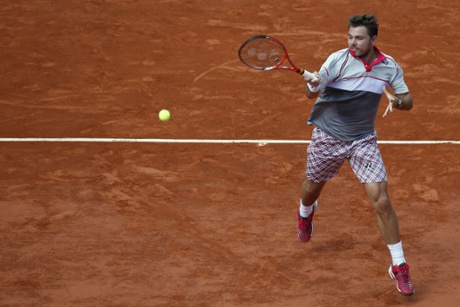 A big forehand from Stanislas Wawrinka,