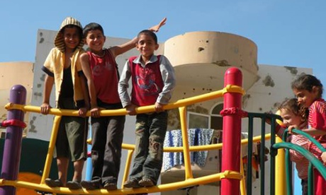 One of the playgrounds that Susan Abulhawa provided the equipment for and which was built locally.