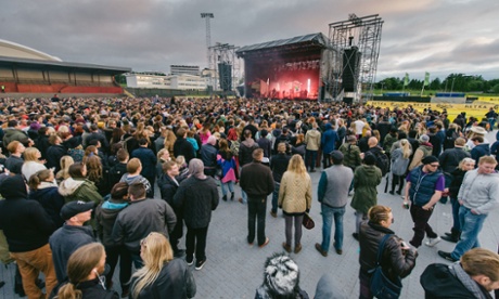 Massive Attack performs live on stage at last year’s Secret Solstice music festival in Reykjavik.