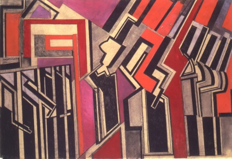 Red Duet (1914) by Wyndham Lewis.