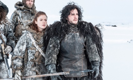 Rose Leslie and Kit Harington in Game of Thrones.