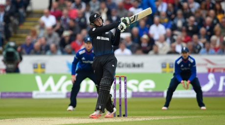 Martin Guptill pulls a ball for another boundary.