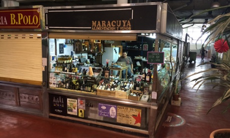 Daniel Roman his wine shop in the Mercado de la Cebada.