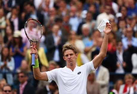Kevin Anderson wins the third set and match to reach the final.