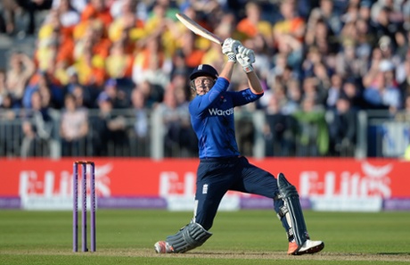 Jonathan Bairstow hits out against New Zealand.