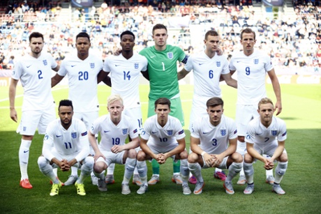 England's team line up.