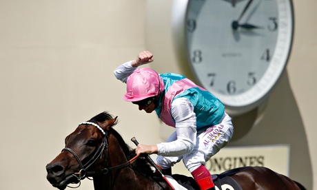 Frankie Dettori celebrates after winning the Tercentenary Stakes on Time Test at Royal Ascot