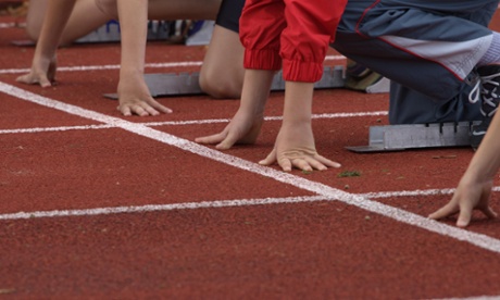 Children waiting to start a races