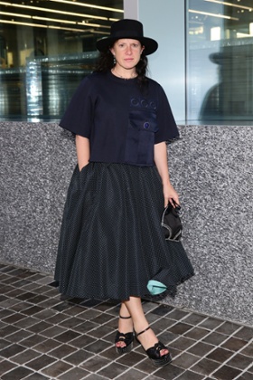 Katie Grand attends Prada Menswear Spring/Summer 2016 Cocktail Party at Fondazione Prada
