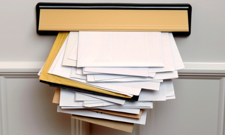 Junk mail and letters. Royal Mail is considering a trial with a UK retailer to deliver postal reminders after internet browsing.