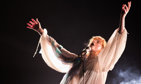 Florence Welch of Florence + the Machine on stage 