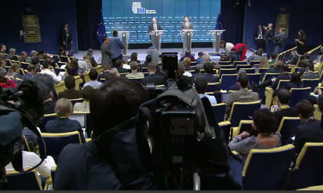 Moscovici and Dijsselbloem, no Lagarde or Regling.