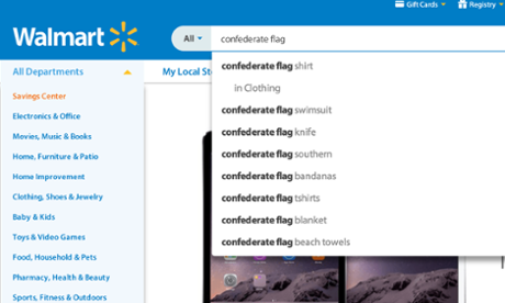 Walmart confederate flag merchandise.