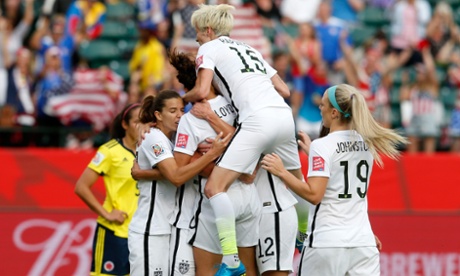 USA women's team celebrate