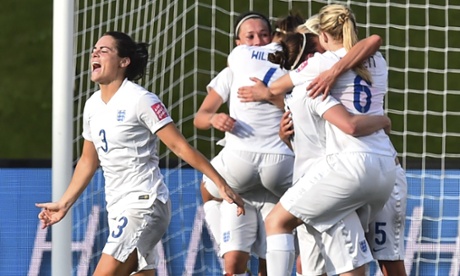 England players celebrates their 2-1 victory over Norway.
