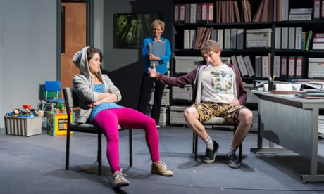 Rachel Redford (Karlie), Sharon Small (Caroline) and Alexander Arnold (Peter) in Luna Gale, Hampstead theatre