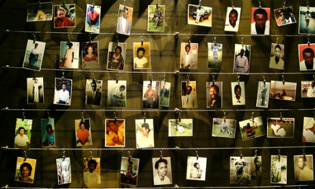 A display of victims' photographs at the Gisozi memorial in Kigali in 2004 which depicts Rwanda's 1994 genocide.