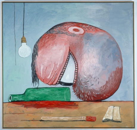 Philip Guston's Head and Bottle (1975).