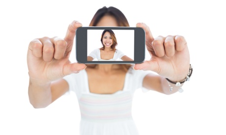 woman taking selfie